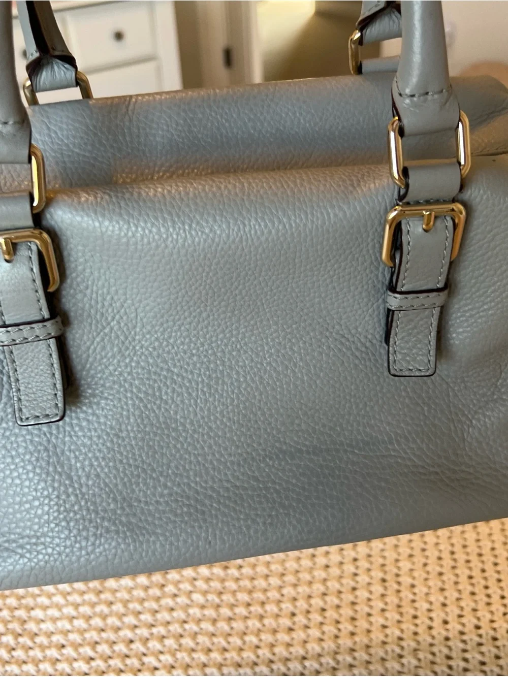 kate spade Pebbled Leather Dome Satchel - Light Gray